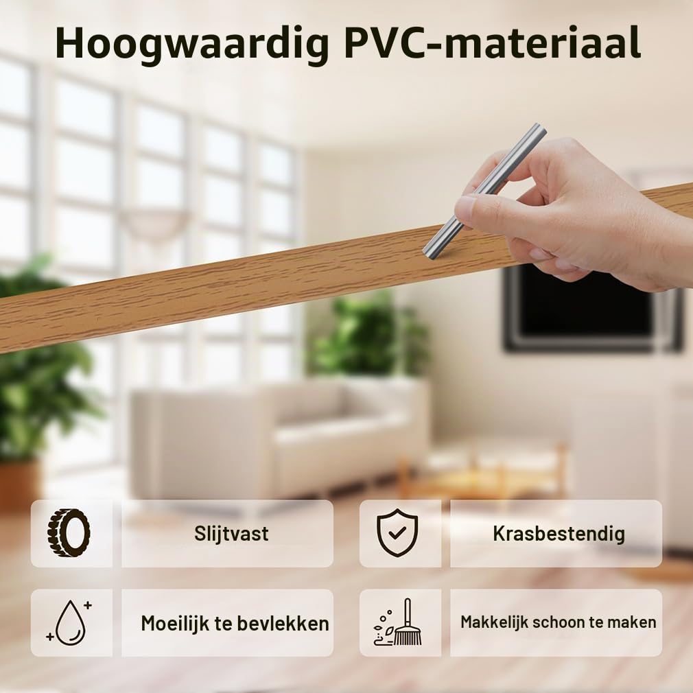 Detalle de FFPMYF FF005-Pear Brown-3M zelfklevend overgangsprofiel met structuur