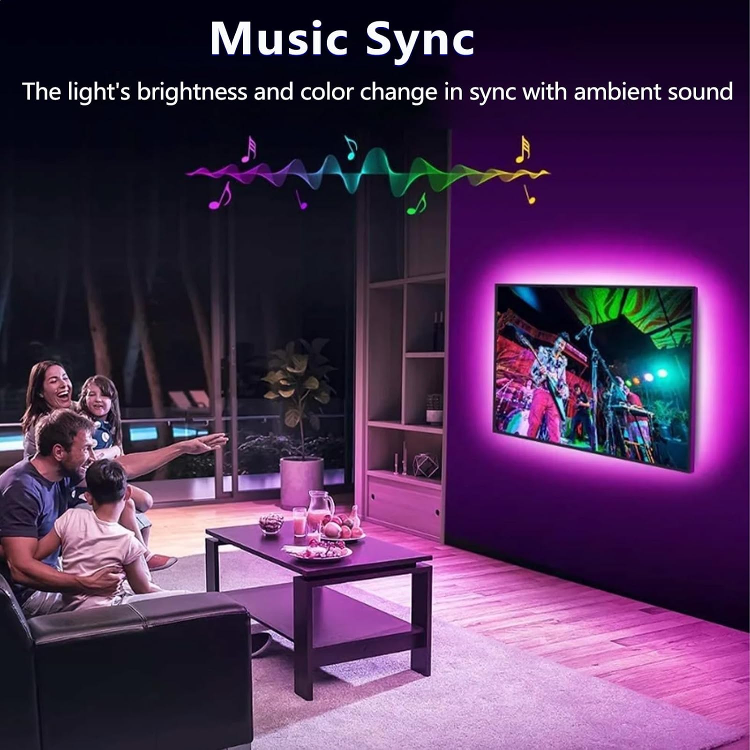 Detalle de httpsmp LED Lights for TV: 5M RGB Backlight for 45–75 Inch Screens