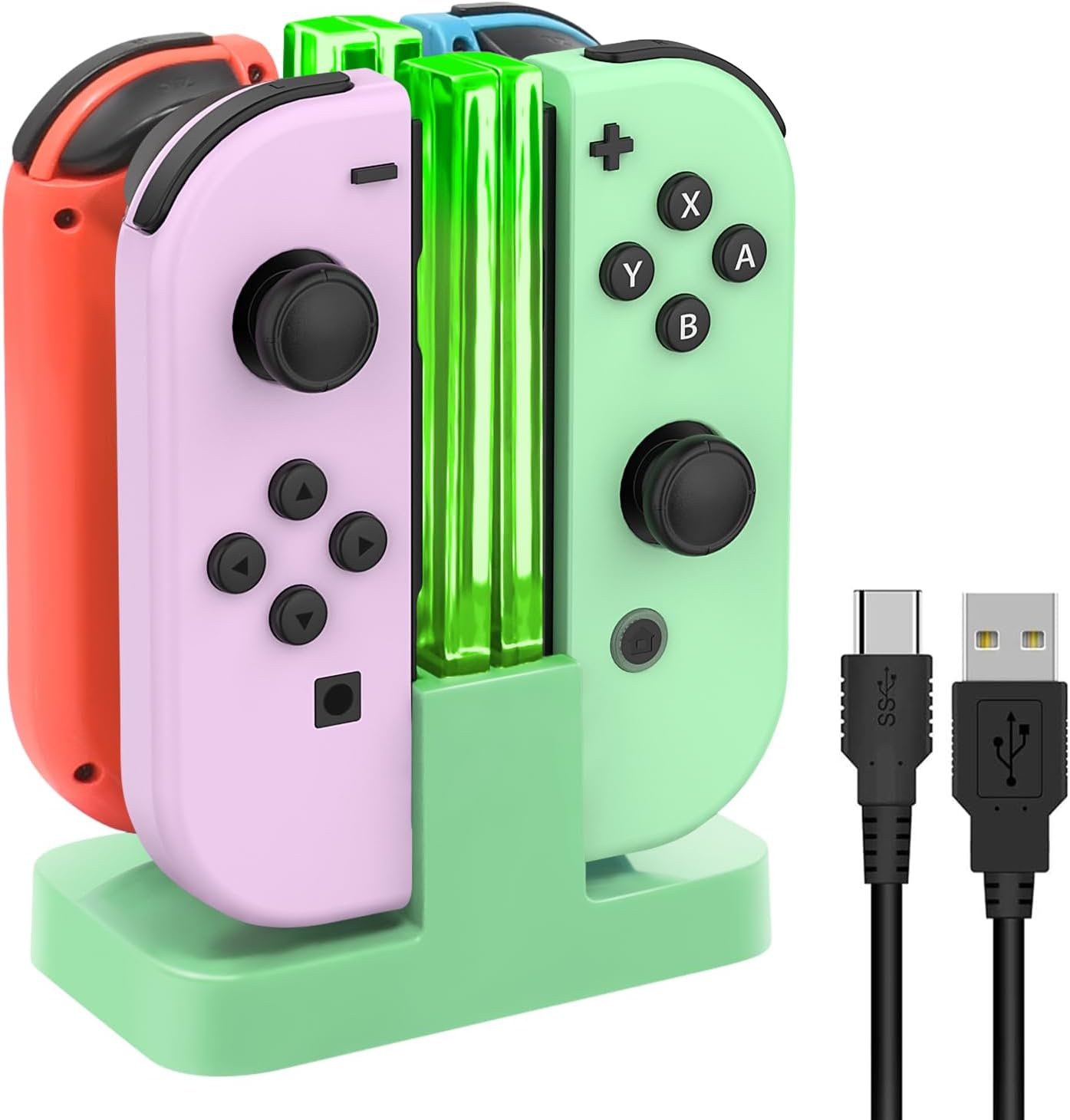Detalle de FYOUNG Joy-Con Switch Charger Dock with LED Light Bar (for Nintendo Switch / Switch OLED)