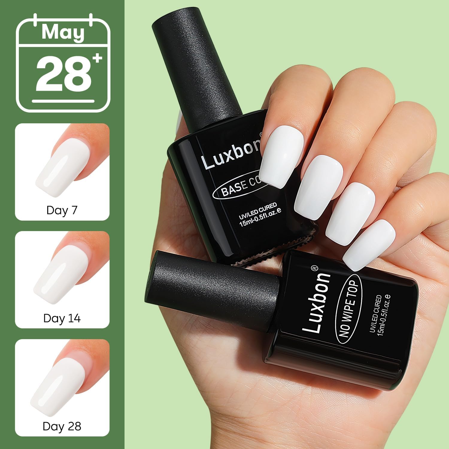Thumbnail 3 de Luxbon Base Coat en No Wipe Top Coat, gelset van 2 x 15 ml met glansafwerking