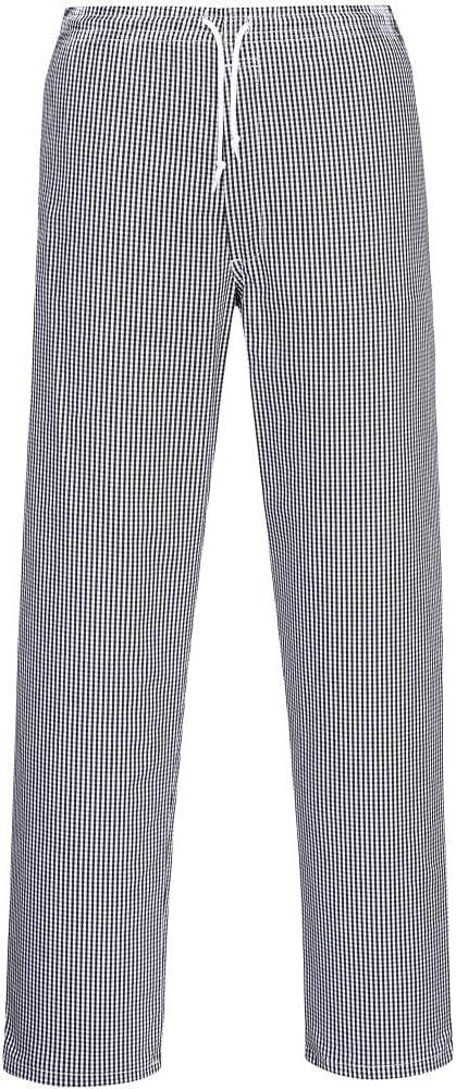 Thumbnail 6 de Bromley Chef Pantalon Taille élastique 100% coton – Blanc/Noir – XL