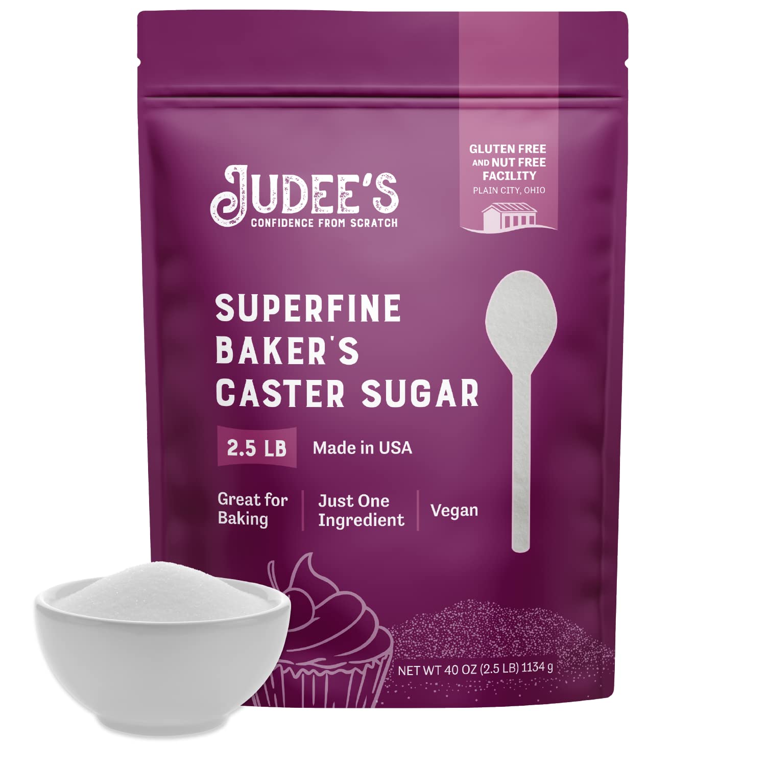 Detalle de Judee's Gluten-Free Superfine Caster Sugar, 2.5 lb Resealable Pouch