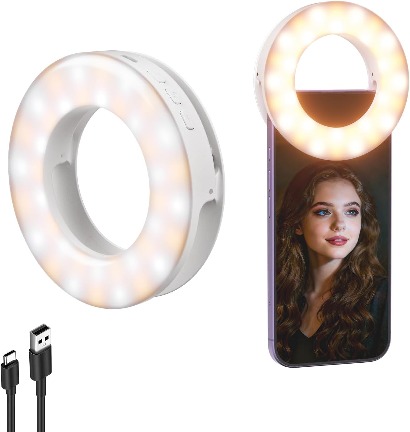 NEEWER Entry Level Version 3,74" Handy Selfie Ringlicht (clip-on) für iPhone & iPad, 60 LEDs, N28