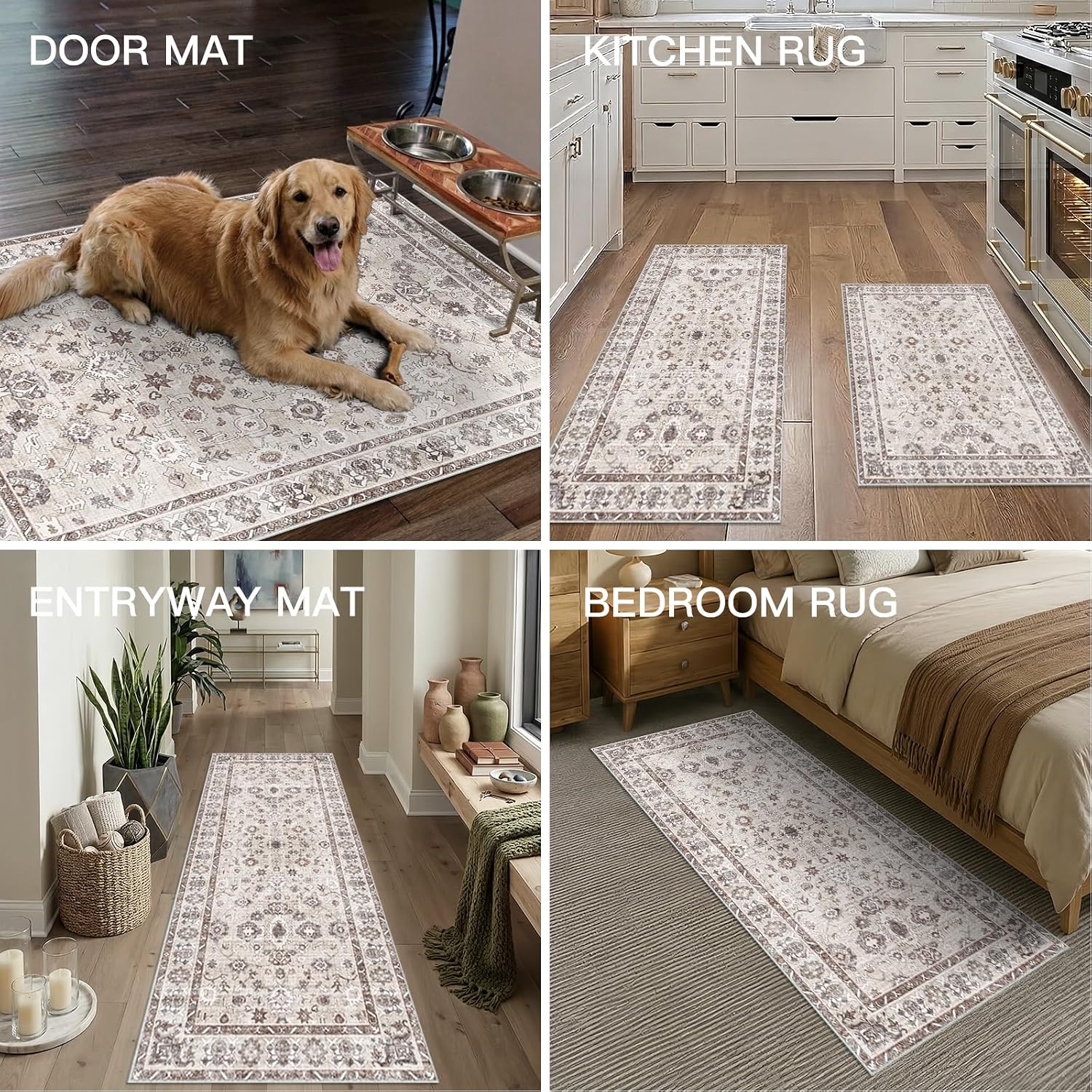 Detalle 2 de Kitchen Mat 3PC Washable Runner Set (2x3, 2x4, 2x5) in Beige