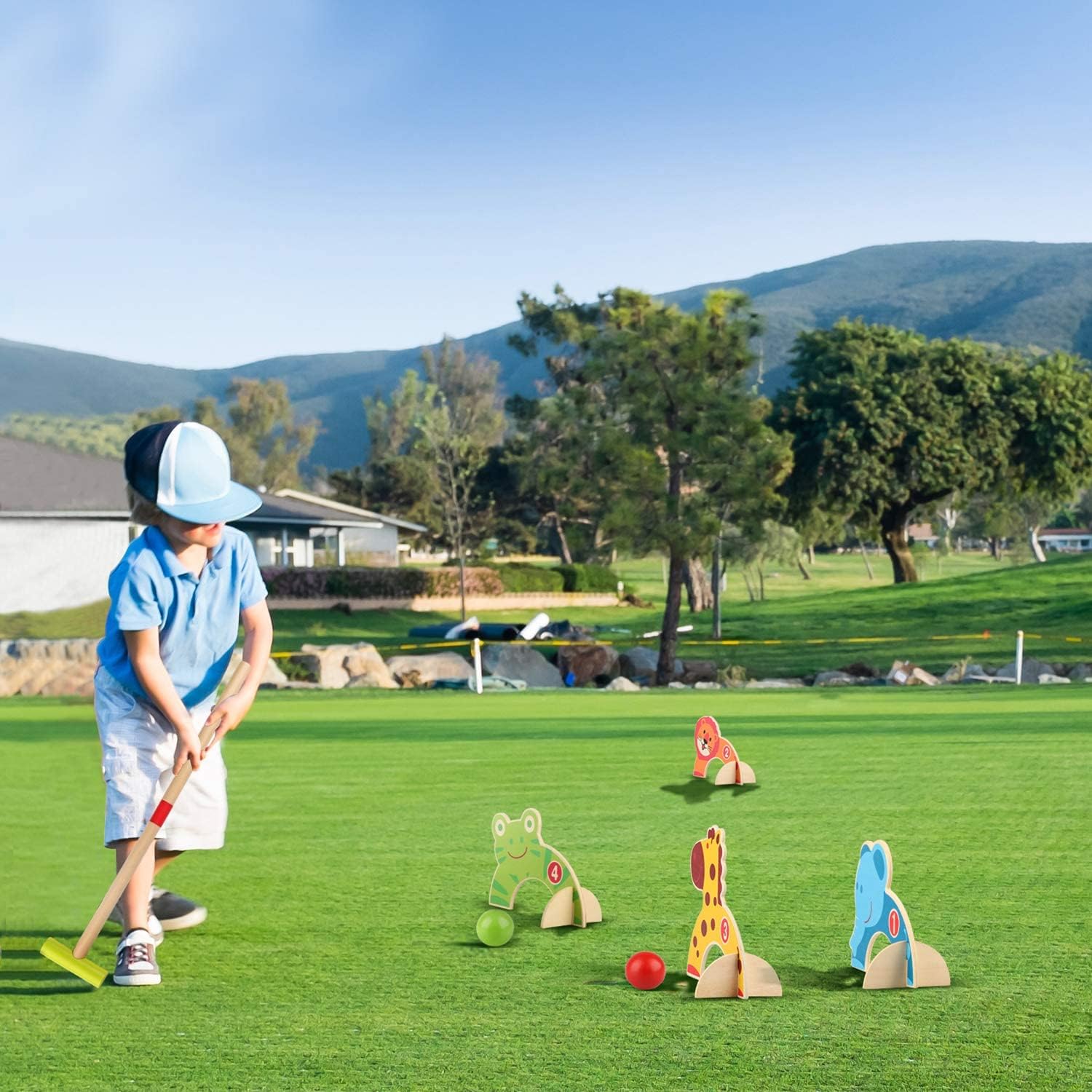Thumbnail 6 de Wondertoys Wooden Animals Croquet Set – Educational Outdoor Play for Kids