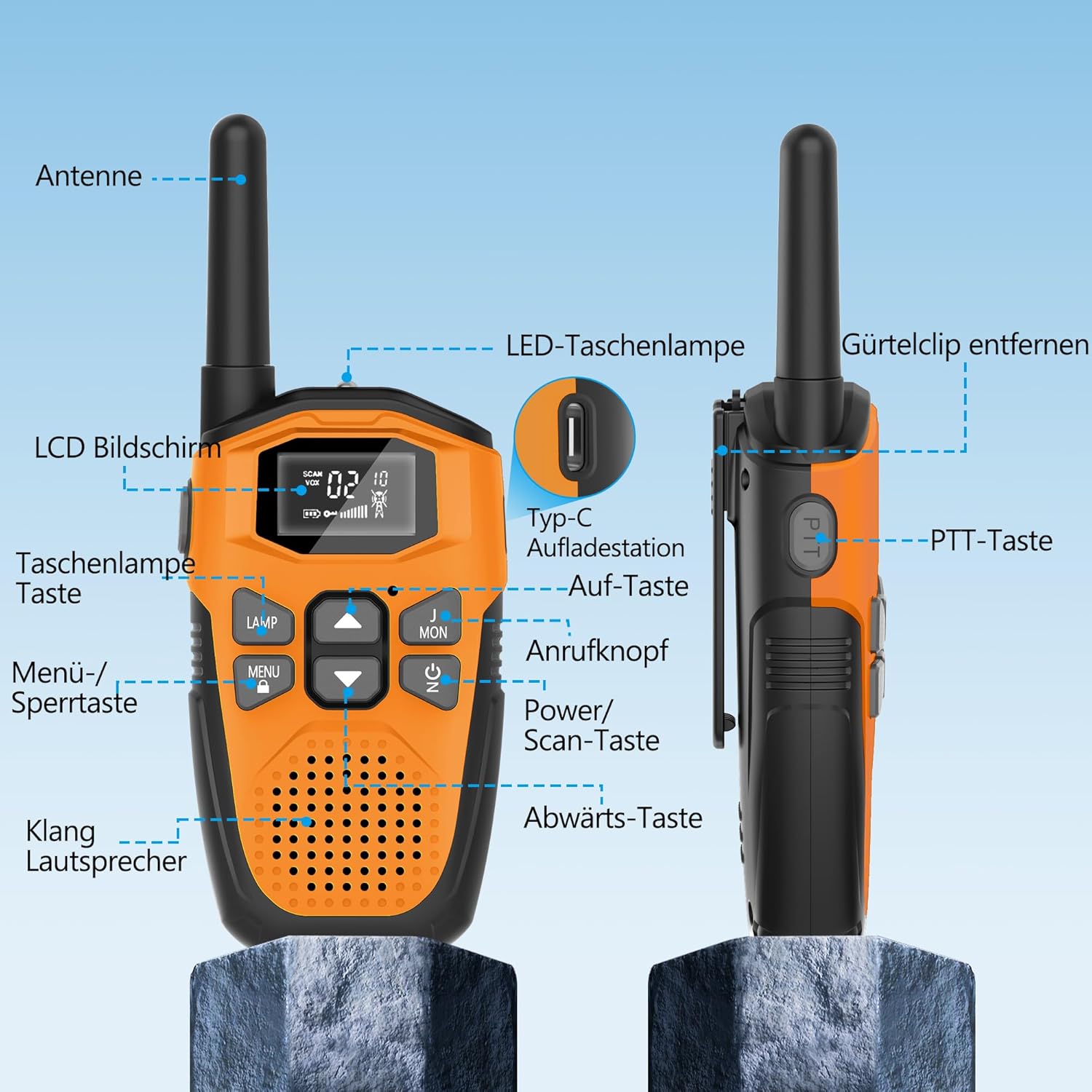 Detalle 2 de NXGKET Walkie Talkie 3er Set 5 km
