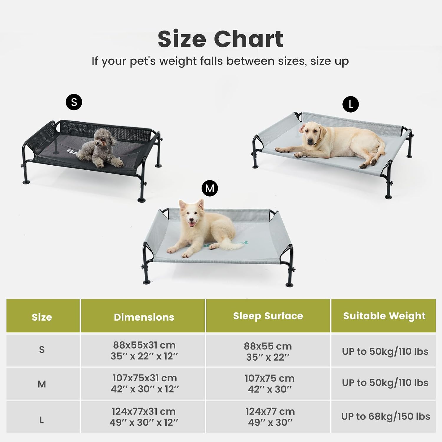 Thumbnail 6 de Gardner Pet Elevated Dog Bed M, 107x76x31cm