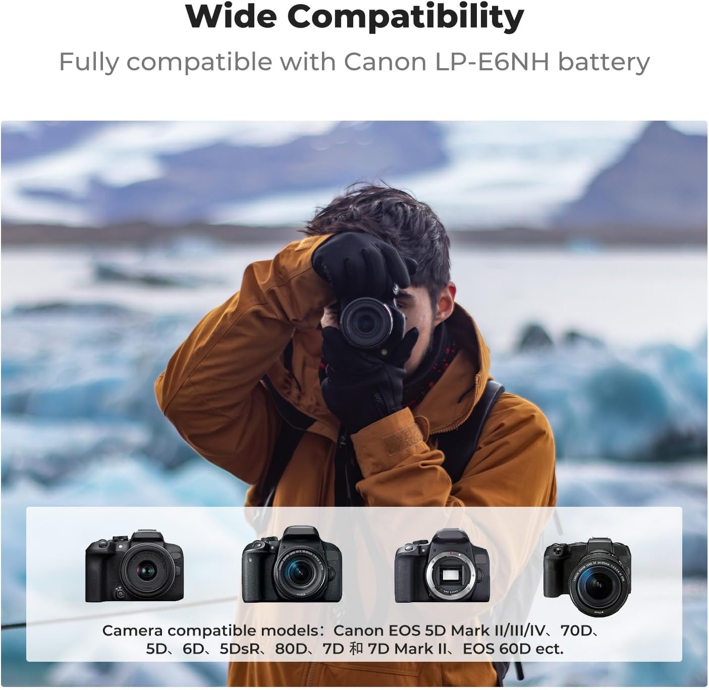 Thumbnail 2 de K&F CONCEPT 3‑Slot Ladegerät für Canon LP‑E6NH/LP‑E6N/LP‑E6 mit LCD (für EOS R5/R6/R7, u. a.)