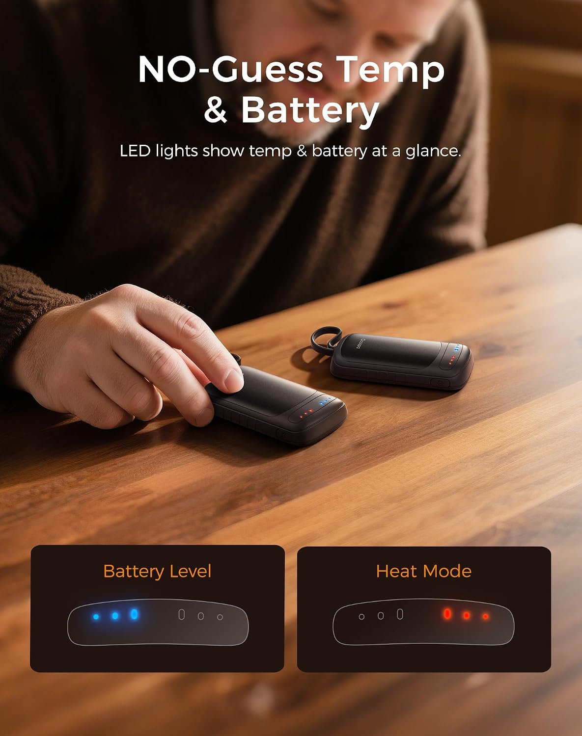 Detalle 2 de OCOOPA UT5 DuoHeat rechargeable hand warmer, 3 levels