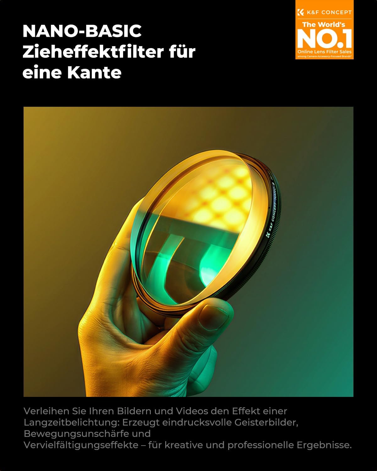 Thumbnail 1 de K&F CONCEPT 67mm Einzelbewegungsunschärfe-Effektfilter (Nano-B Serie) – kreativer Kameraobjektivfilter aus optischem Glas