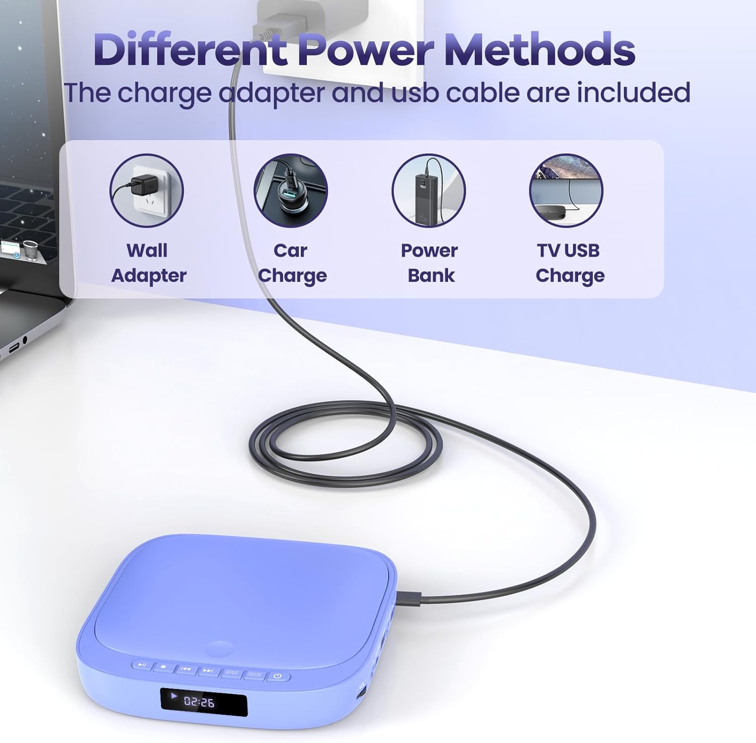 Thumbnail 6 de Desobry Mini DVD Player for TV (HDMI + RCA) 1080P, All Region Free, USB/TF Card, with Remote