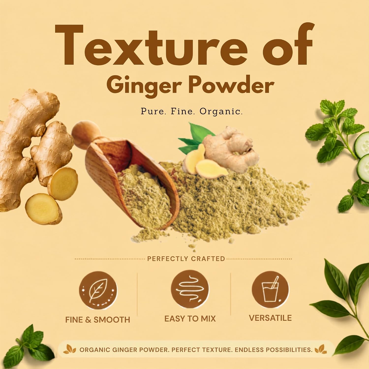 Detalle de Vitamatic USDA Organic Ginger Root Powder, 1 lb (16 oz), Ground Zingiber officinale