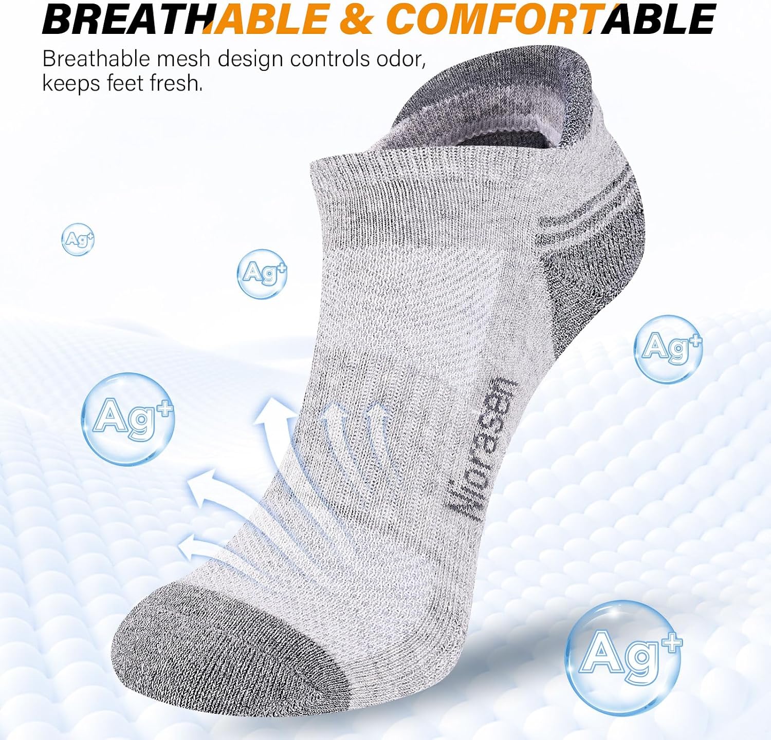 Detalle de Niorasen 10 Pairs Cushioned Trainer Socks – Breathable, Anti-Blister, Unisex Cotton Sports Socks