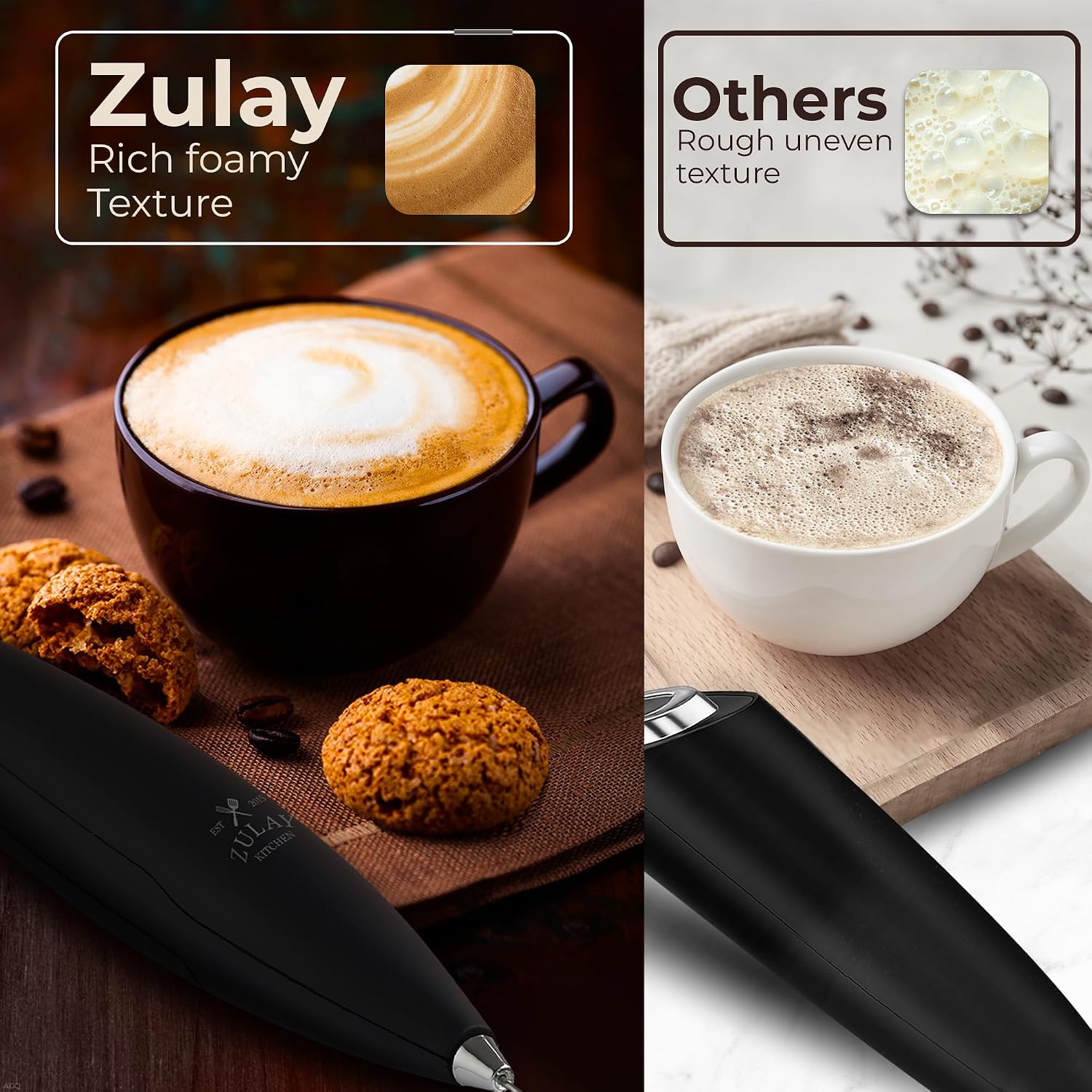 Detalle de Zulay Kitchen Tornado Milk Frother, 4 AA
