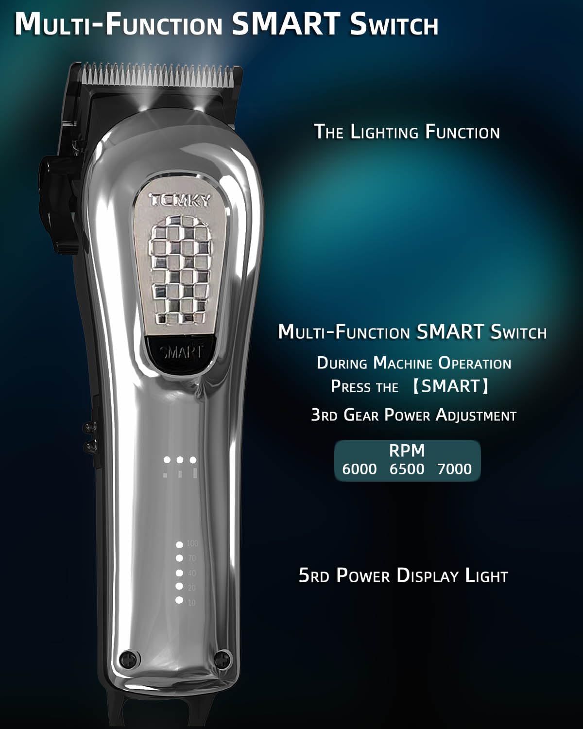Detalle 2 de TCMKY Hair Clippers for Men: Cordless & Corded Barber Clippers for Home Grooming