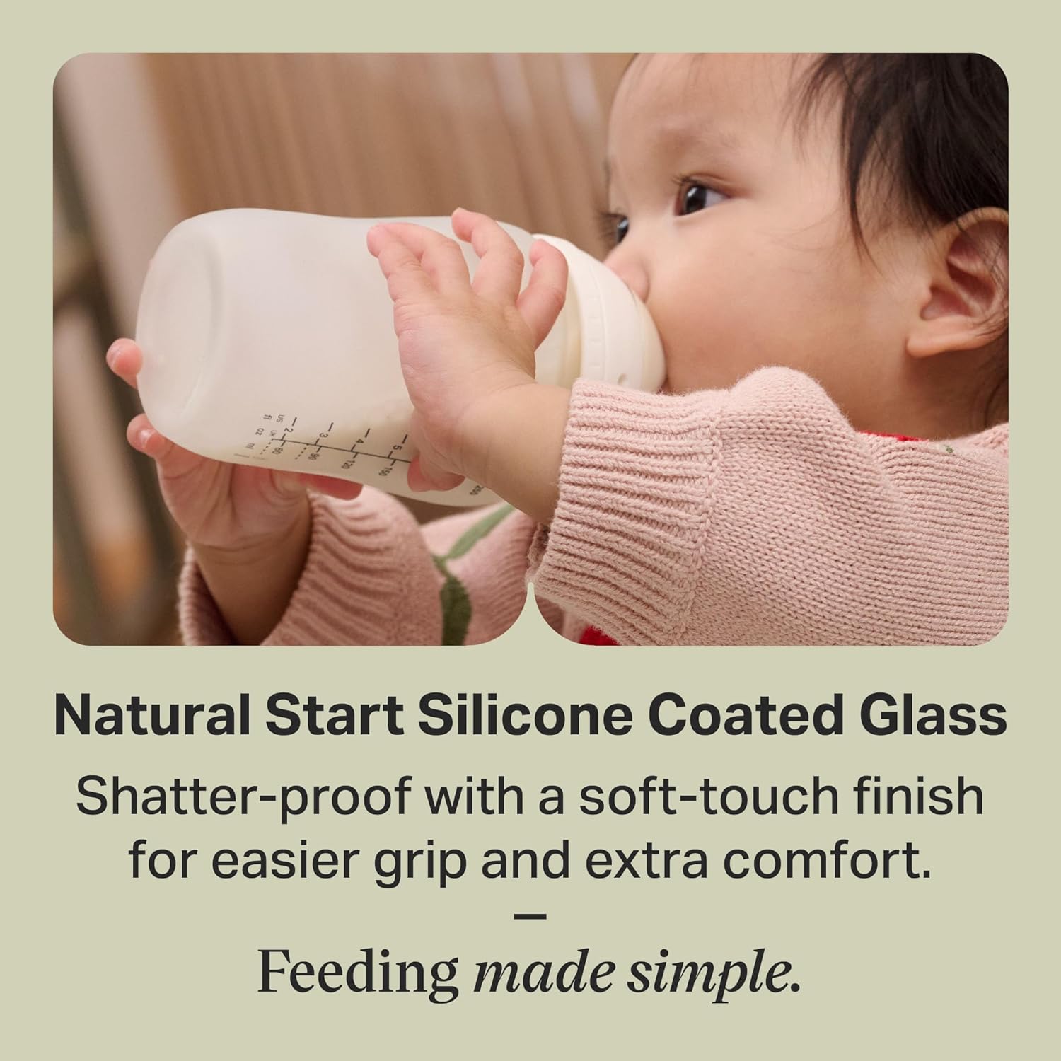 Detalle de Tommee Tippee Biberons en verre enveloppés de silicone Natural Start 250 ml – Lot de 2