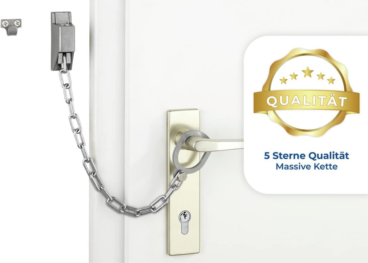 Detalle de Maximex Chaîne poignée de porte verrouillable, Argent mat