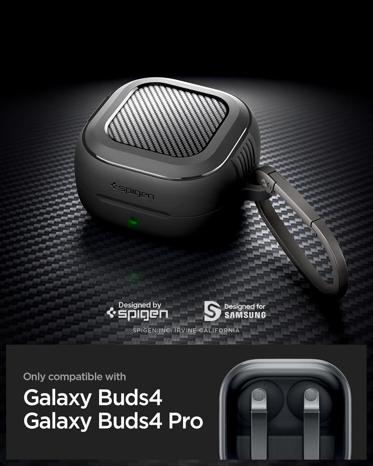 Thumbnail 1 de Spigen Rugged Armor — coque mate à 2 couches pour Samsung Galaxy Buds 4 Pro / Buds 4 (2026), noir mat