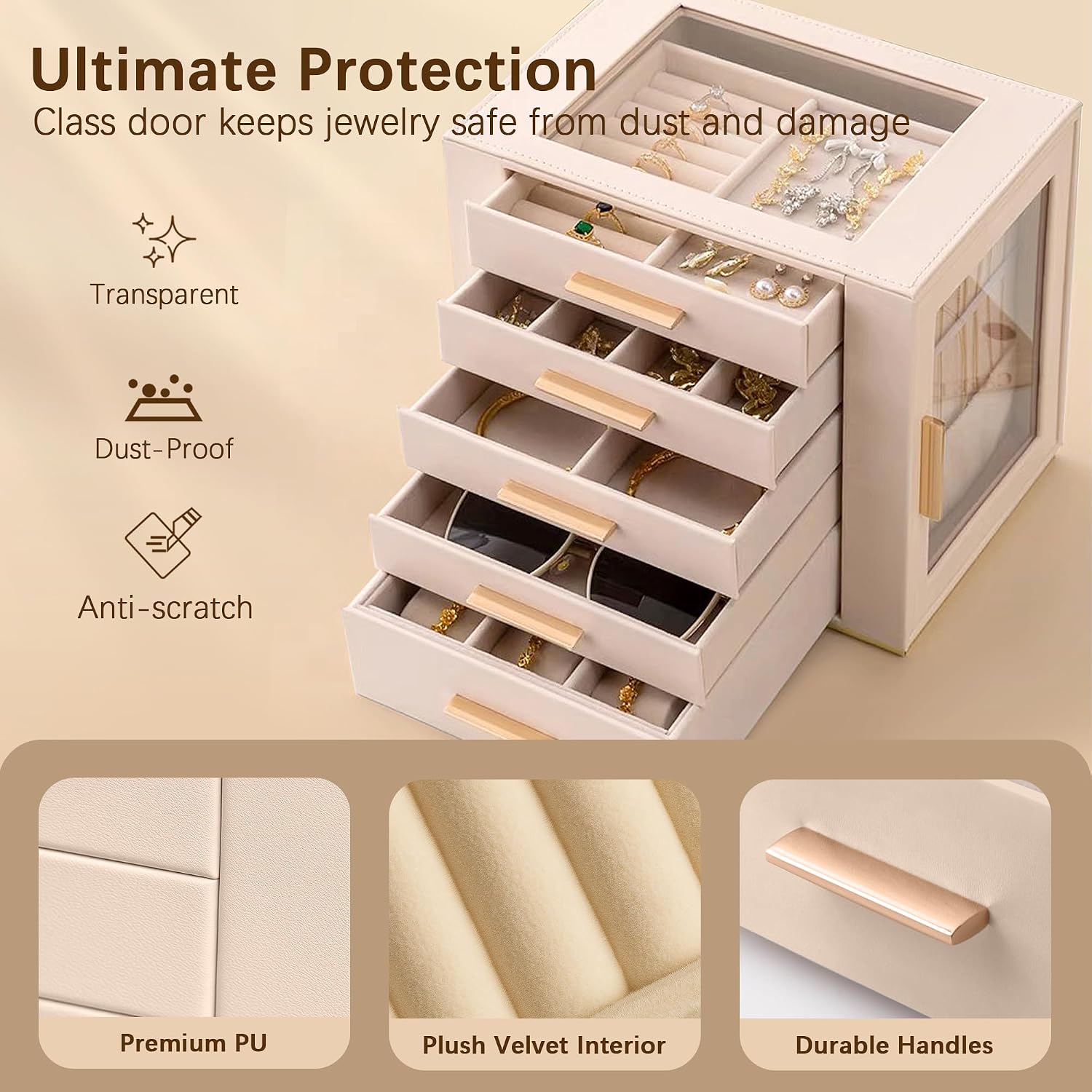 Detalle de Homeanda Large Jewellery Organiser Box for Women