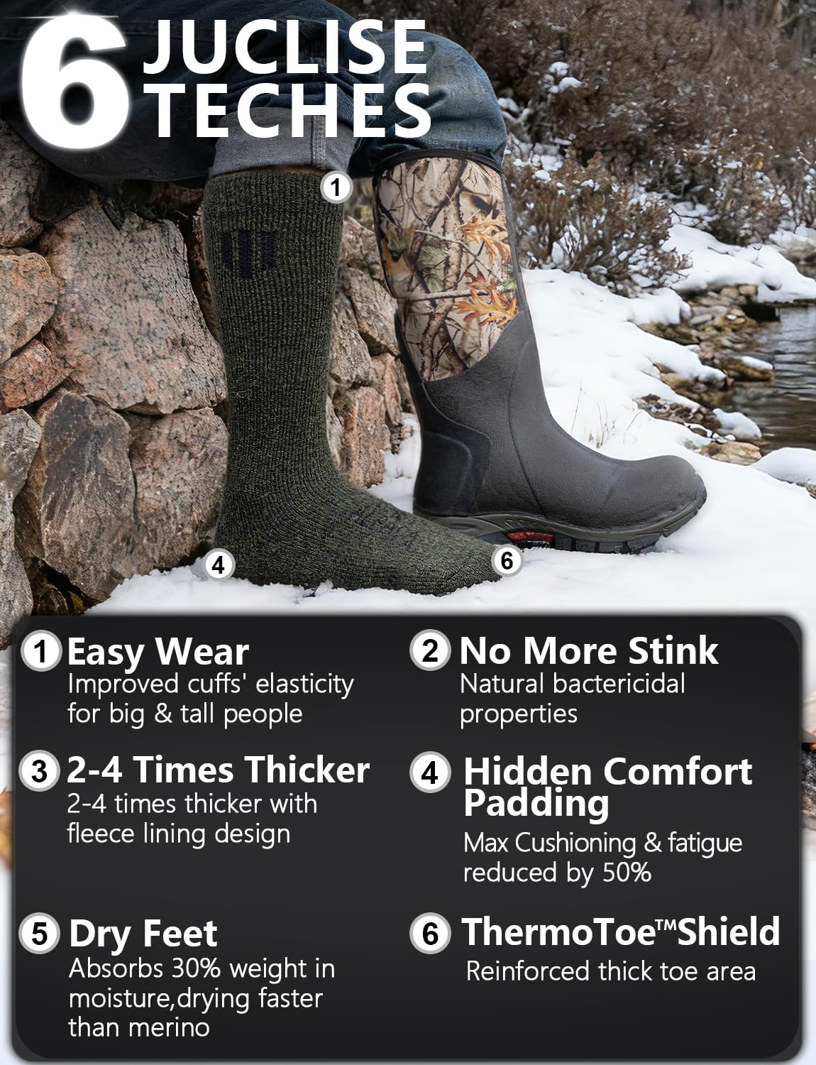 Detalle de Juclise Boot Socks, 62% Baby Alpaca