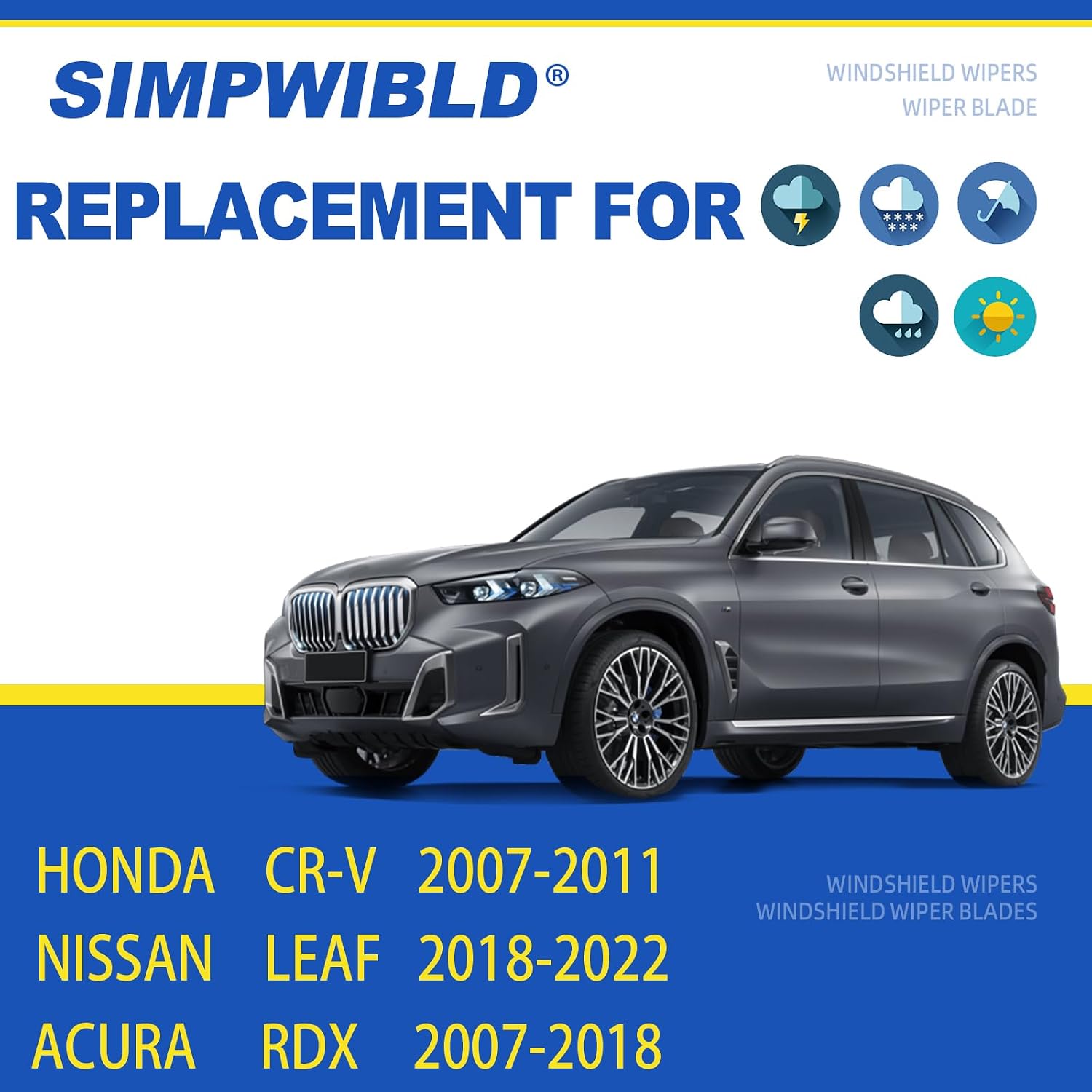Thumbnail 1 de Wiper blade set for CR-V, Leaf & RDX, 3 blades