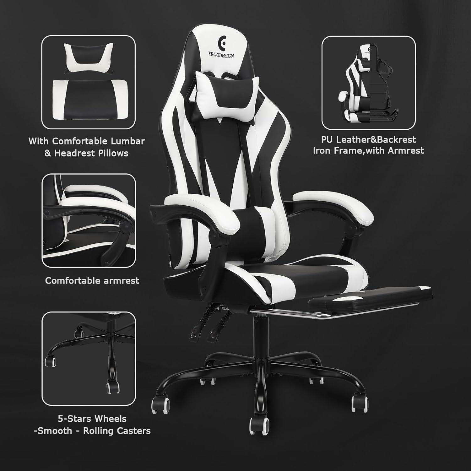 Thumbnail 5 de ErgoDesign Gaming Chair 90°–135° recline