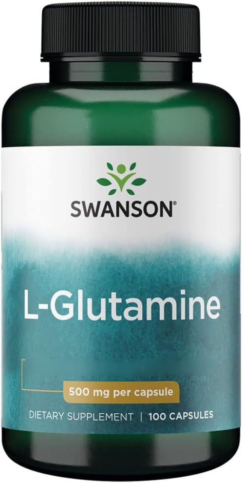Detalle de Swanson L-Glutamine 500 mg – 100 capsules, sans gluten, sans soja, sans OGM