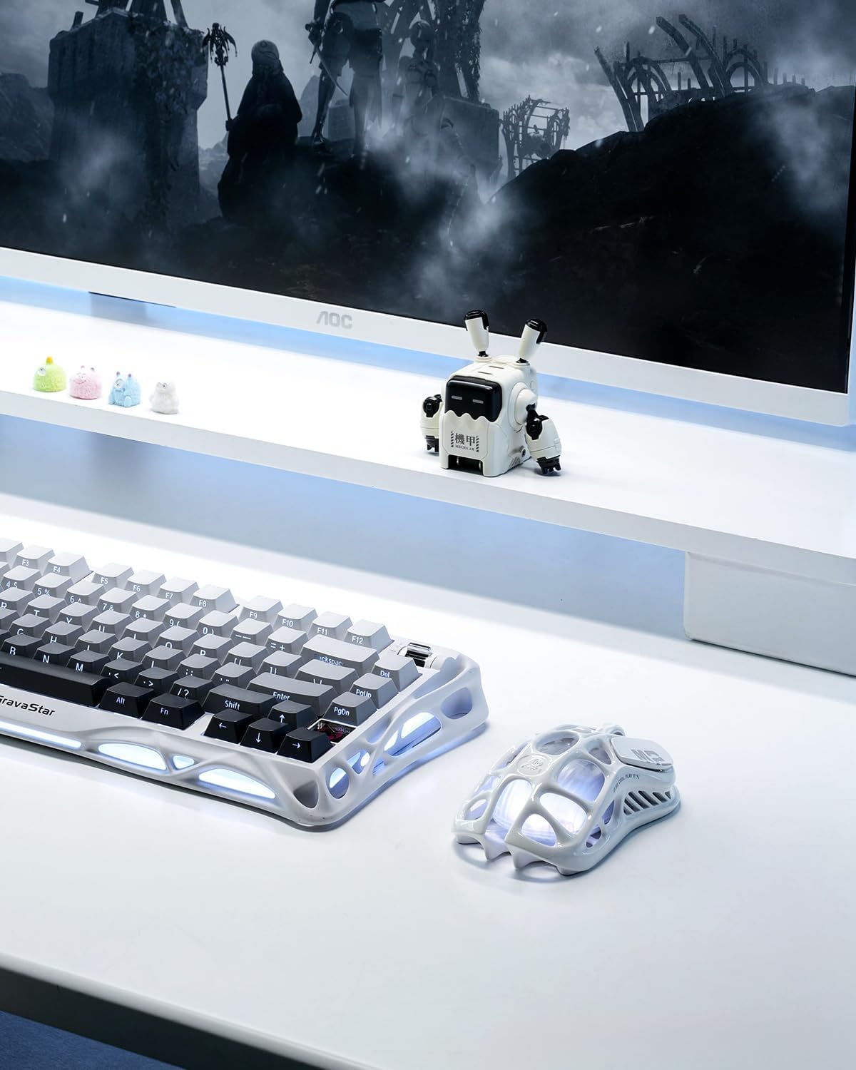 Detalle 2 de GravaStar Mercury M2 Gaming-Maus kabellos (2,4 GHz/Bluetooth/Kabel) mit bis zu 26.000 DPI, 79 g und PAW3395