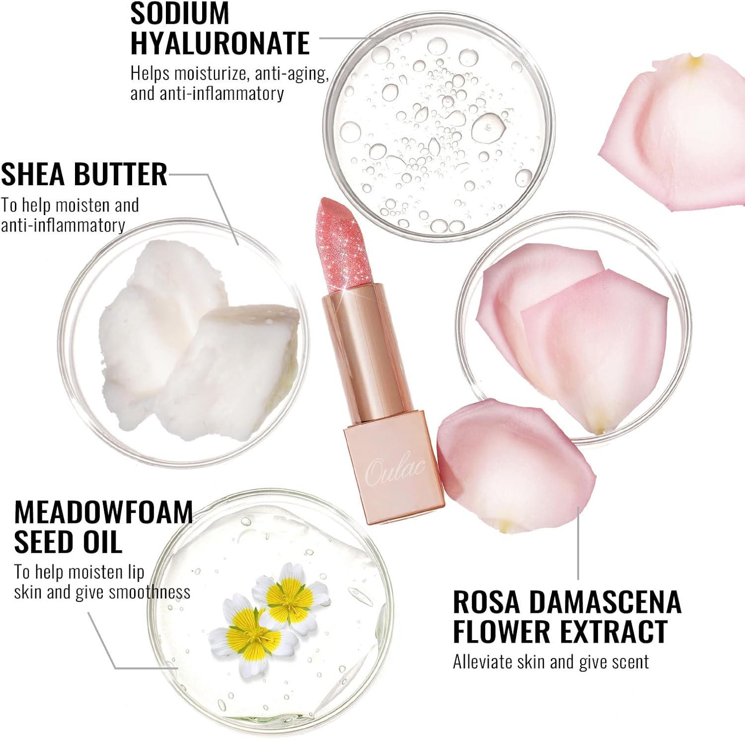 Thumbnail 4 de OULAC Nude Metallic Lipstick Kit — Shimmer & High Pigment (3pcs): Metallic Shine, Hydration & Diamond Gloss