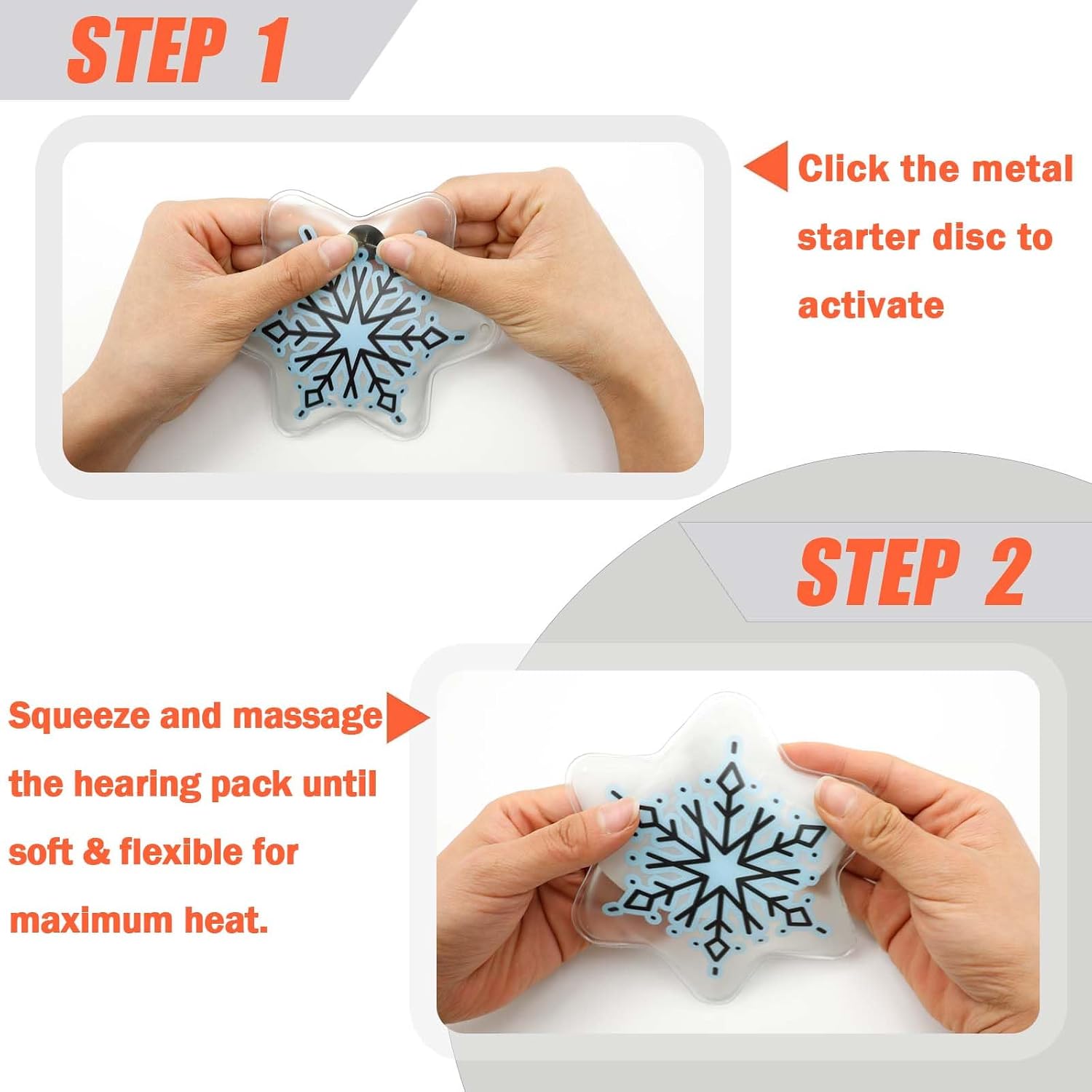 Detalle de Kiluiu Reusable Click-Heating Hand Warmers, 6-Pack for Hands, Feet and Ankles