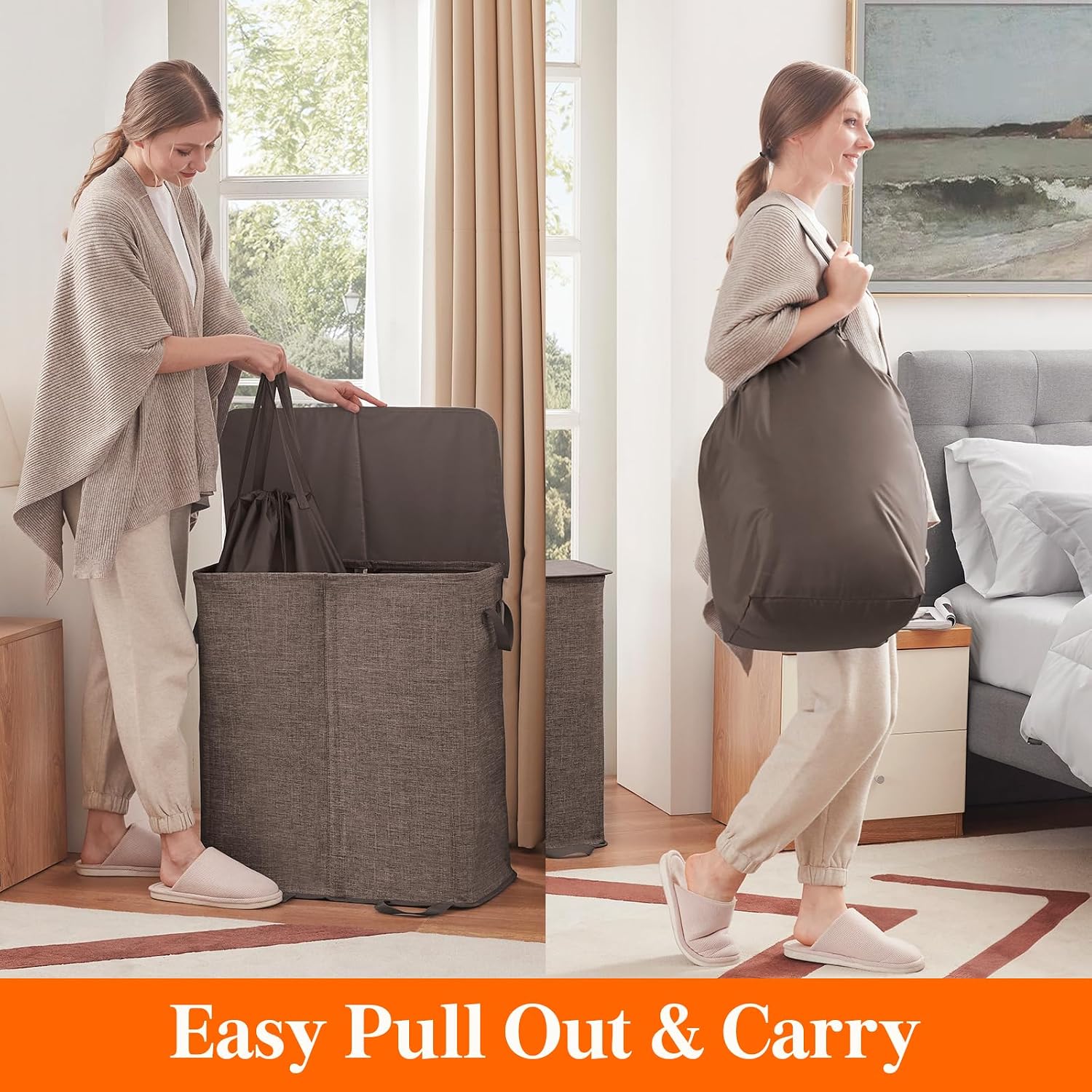 Detalle de Lifewit Double Laundry Hamper 136L
