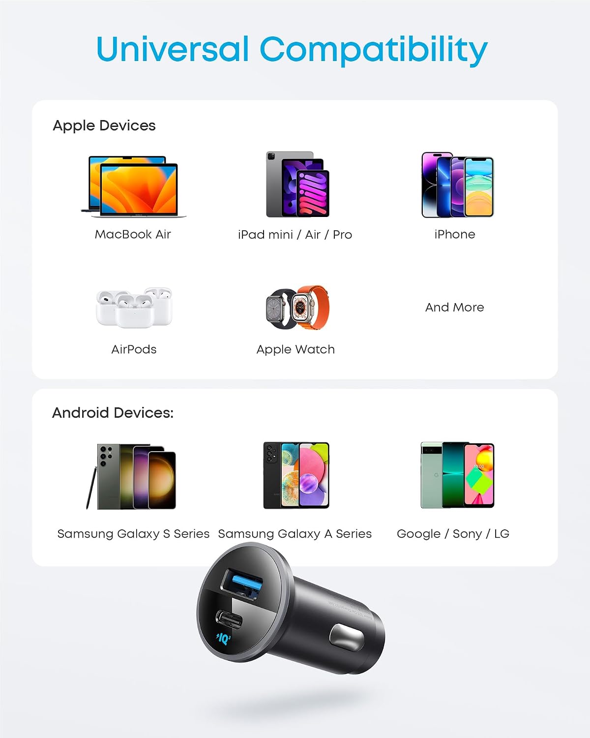 Detalle 2 de Anker 52.5W Car Charger for iPhone and More