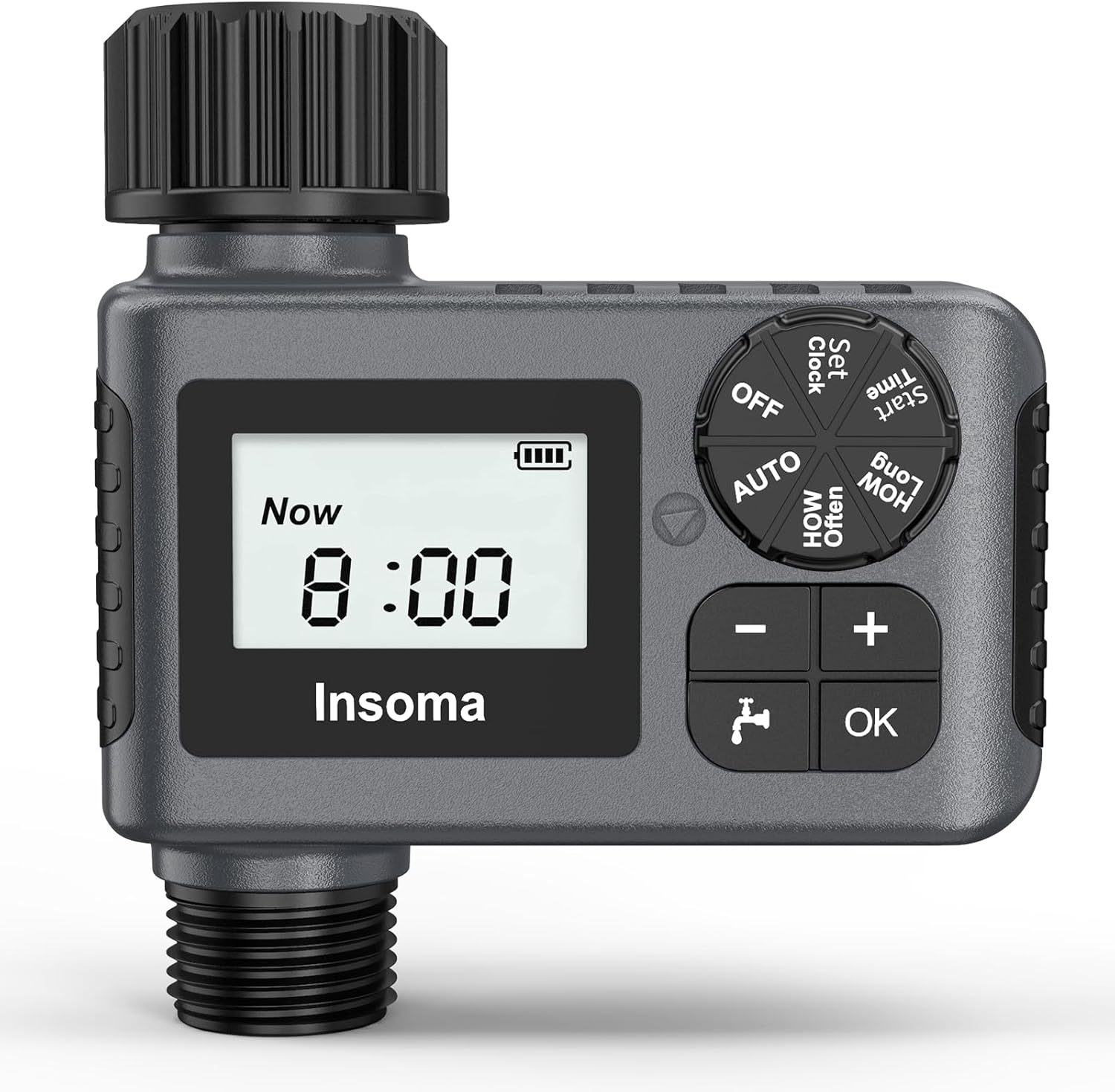 Insoma Outdoor Garden Hose Faucet Timer (Programmable) with Rain Delay, Manual & Automatic, 1 Outlet