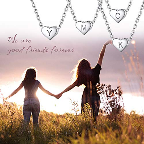 Thumbnail 2 de ChicSilver Pulsera de plata de ley 925 con corazón y letra A (cadena ajustable)