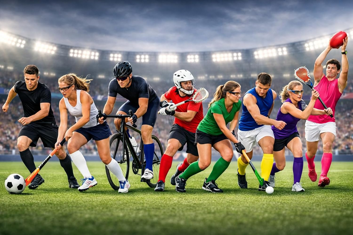 Thumbnail 2 de 1STLY knähöga sportstrumpor, storlek 7–13, svettupptagande och halkfri passform