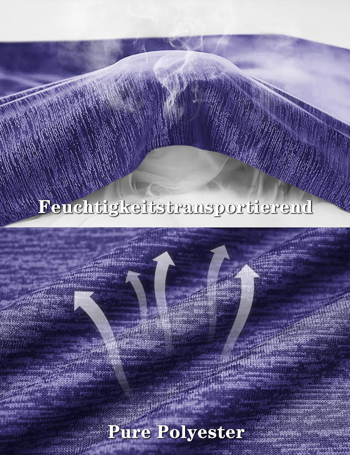 Thumbnail 6 de KEFITEVD Melange Sportshirt Damen Kurzarm mit Reflexstreifen – atmungsaktives Stretch-Funktionsshirt (Regular Fit)