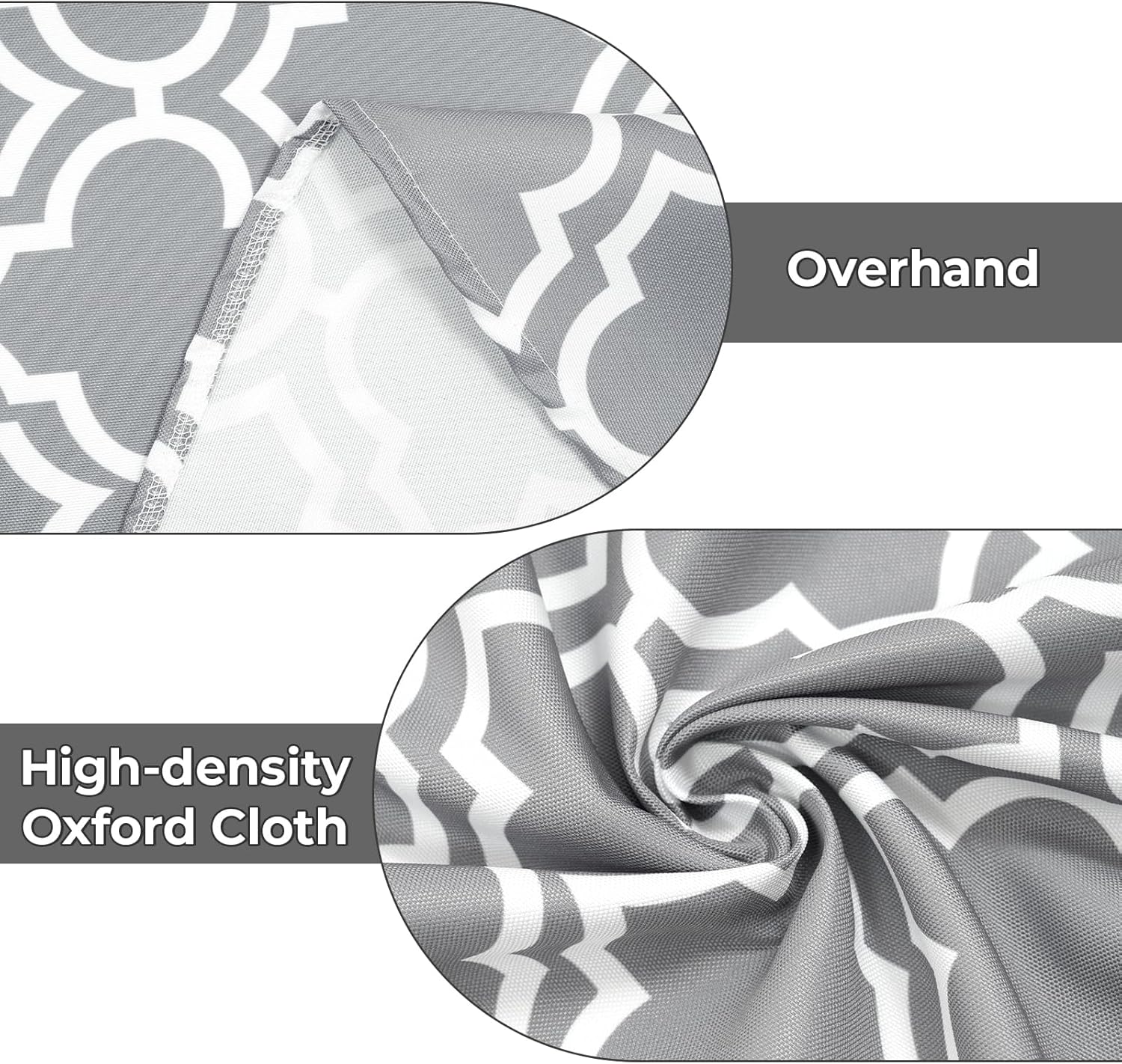 Thumbnail 5 de Eternal Beauty 178cm Round Grey Plaid Splashproof Tablecloth with Parasol Hole (70 inch)