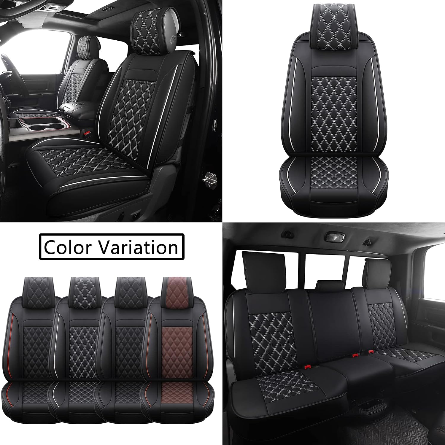 Thumbnail 5 de JOJOBAY Car Seat Covers 5PCS for Dodge Ram