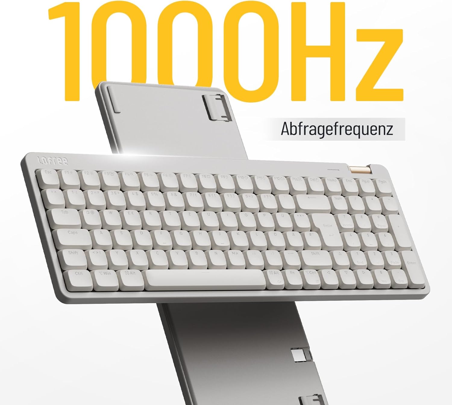 Thumbnail 5 de LOFREE Flow Lite100 Low-Profile mechanische Tastatur (QWERTZ, Weiß) – Bluetooth/2.4G/kabelgebunden, swappable mit Specter linearen Switches