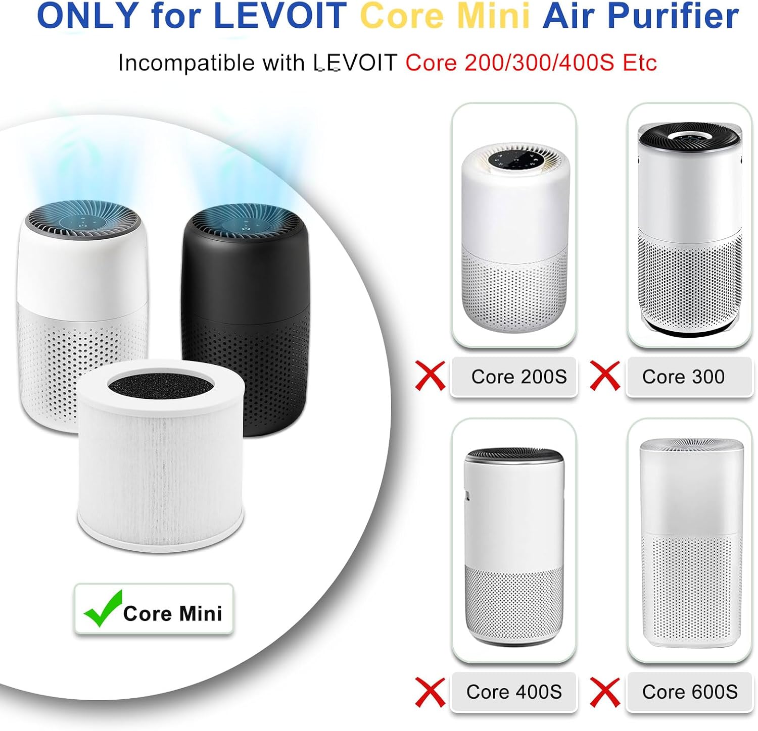 Thumbnail 2 de 2er-Pack Core Mini Filter für Levoit Core Mini – 3-in-1 Filter inkl. Aromapads