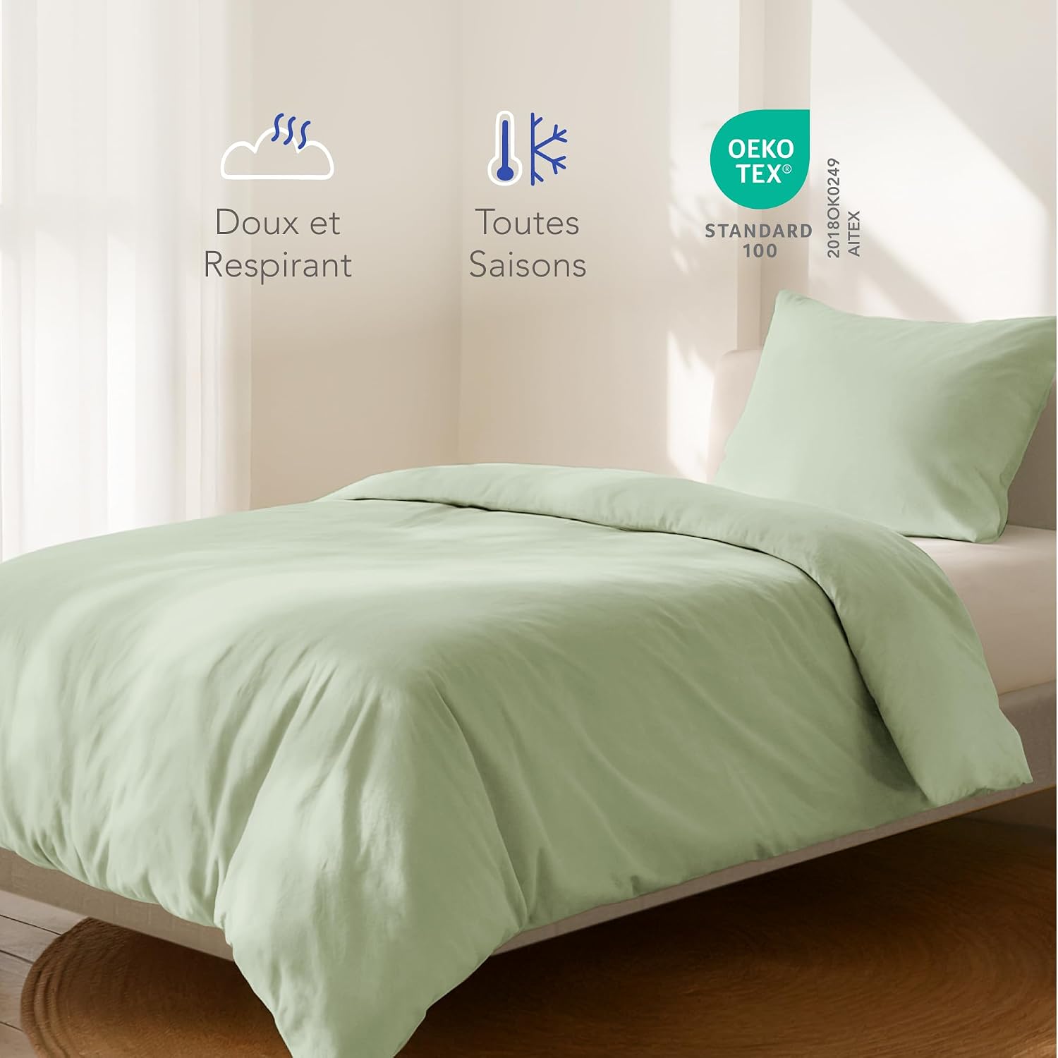 Detalle 2 de Parure satin coton Dreamzie 140x200