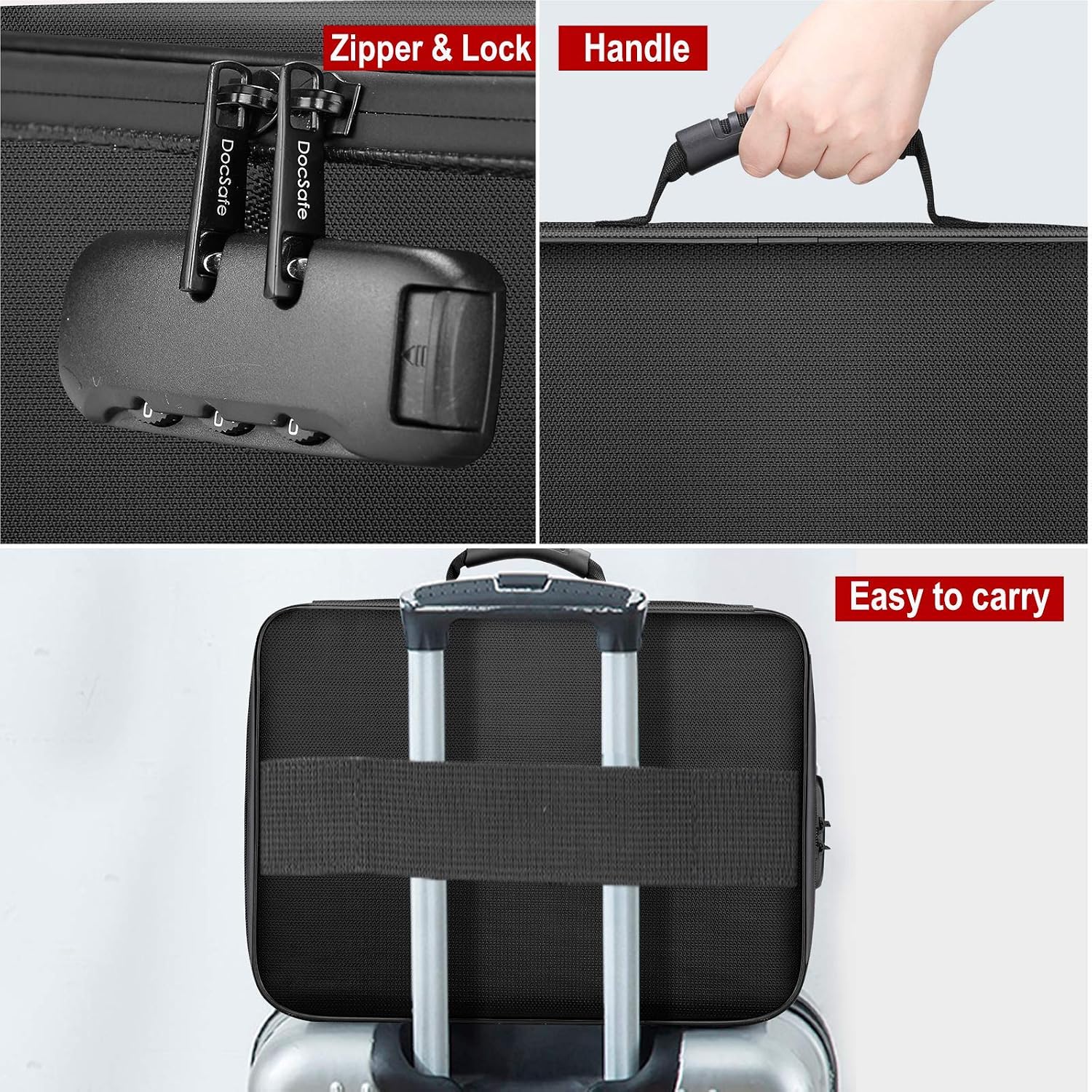 Thumbnail 6 de DocSafe DS0002 Fire-Resistant Document Bag with 3-Layer Storage and Lock