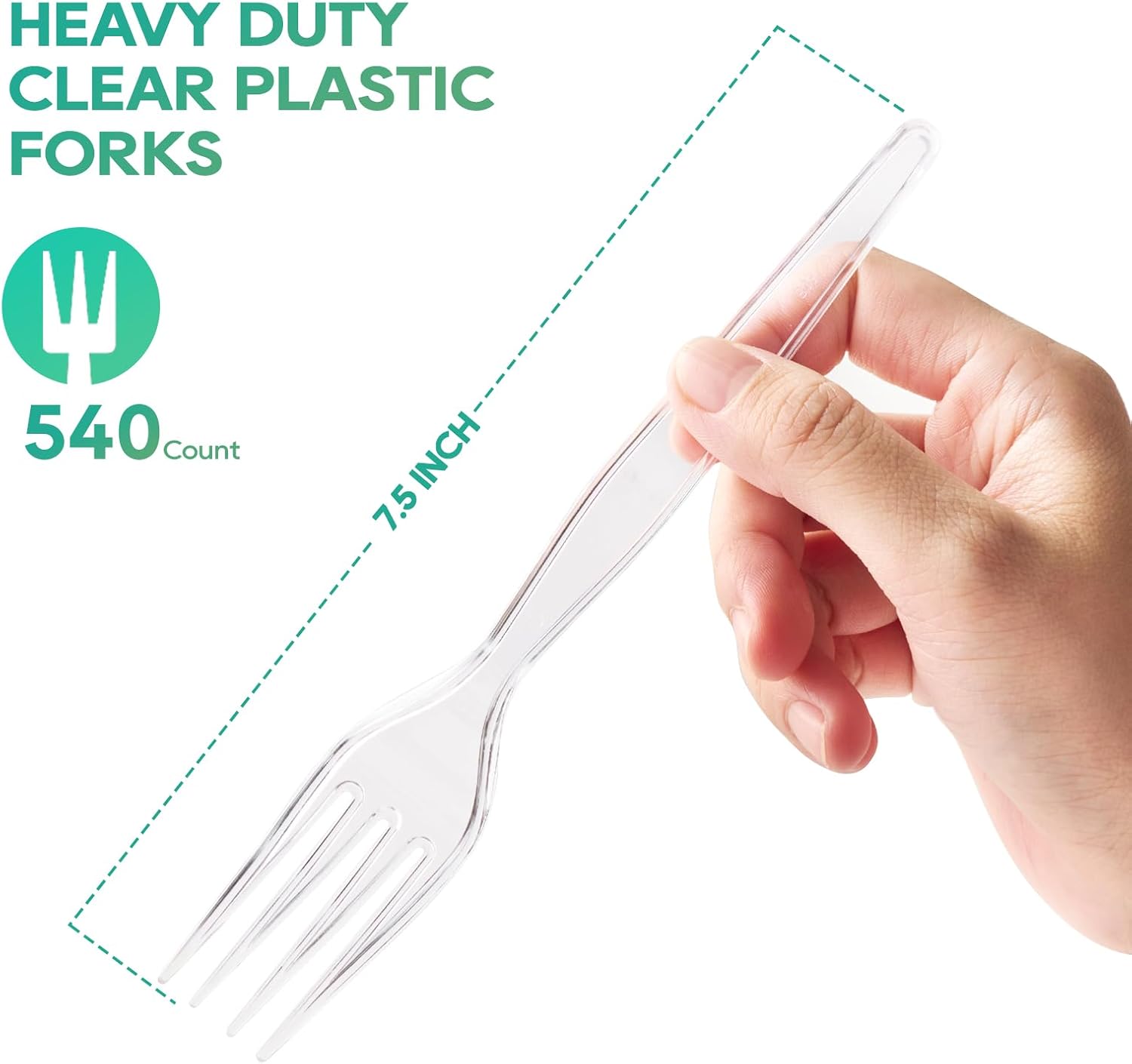 Thumbnail 1 de FOCUSLINE 540 Count Clear Heavy Duty Plastic Forks