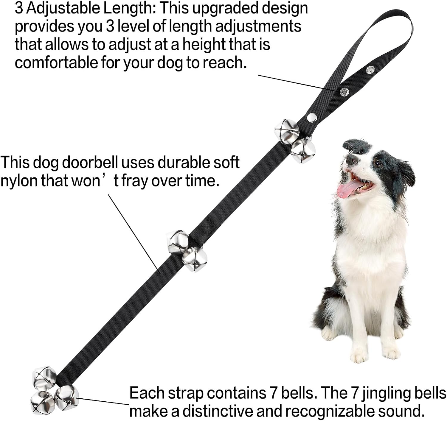 Detalle de Yizerel 2 Pack Dog Doorbells – Adjustable, Durable Potty Training Bells for Go Outside