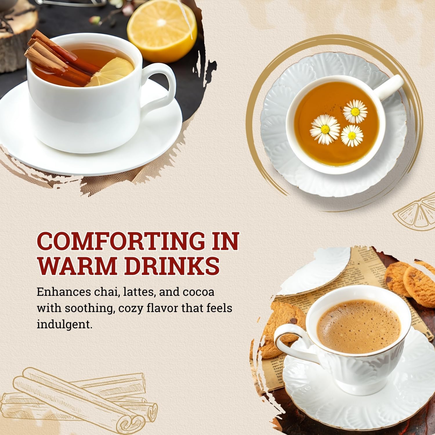 Detalle 2 de 52USA Organic Ceylon Cinnamon Powder, 8 oz, Low Coumarin, USDA & Kosher Certified