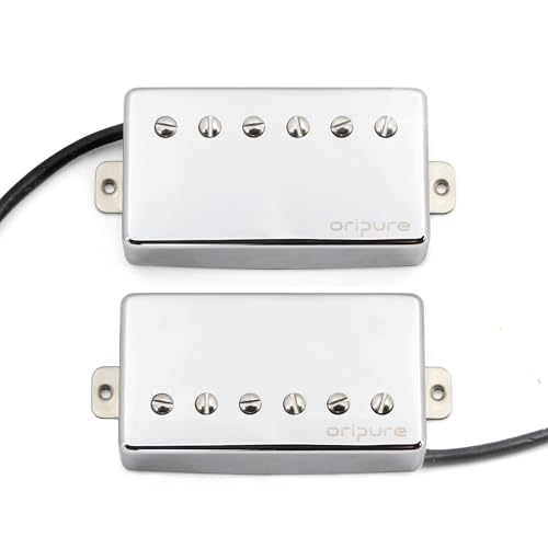 Detalle de OriPure Alnico - 5 pickup humbucker sigillati per chitarra LP (manico 7–8K, ponte 15–16.6K) cromati