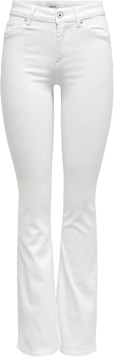Detalle de ONLY Damen Flared-Jeans ONLBLUSH mit mittlerer Taille (Schlag ab dem Knie)