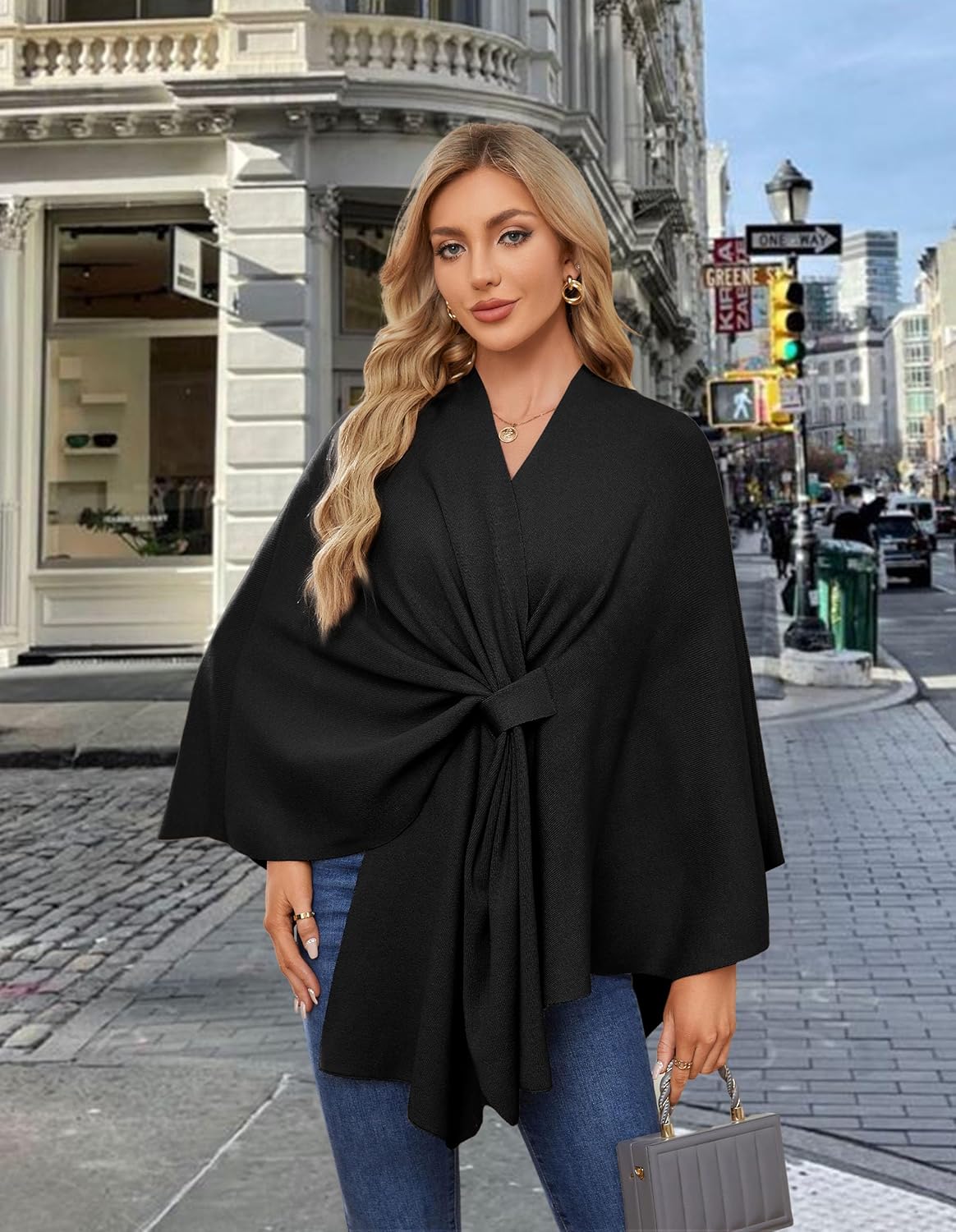 Detalle 2 de PULI Women's Elegant Shawl Wrap