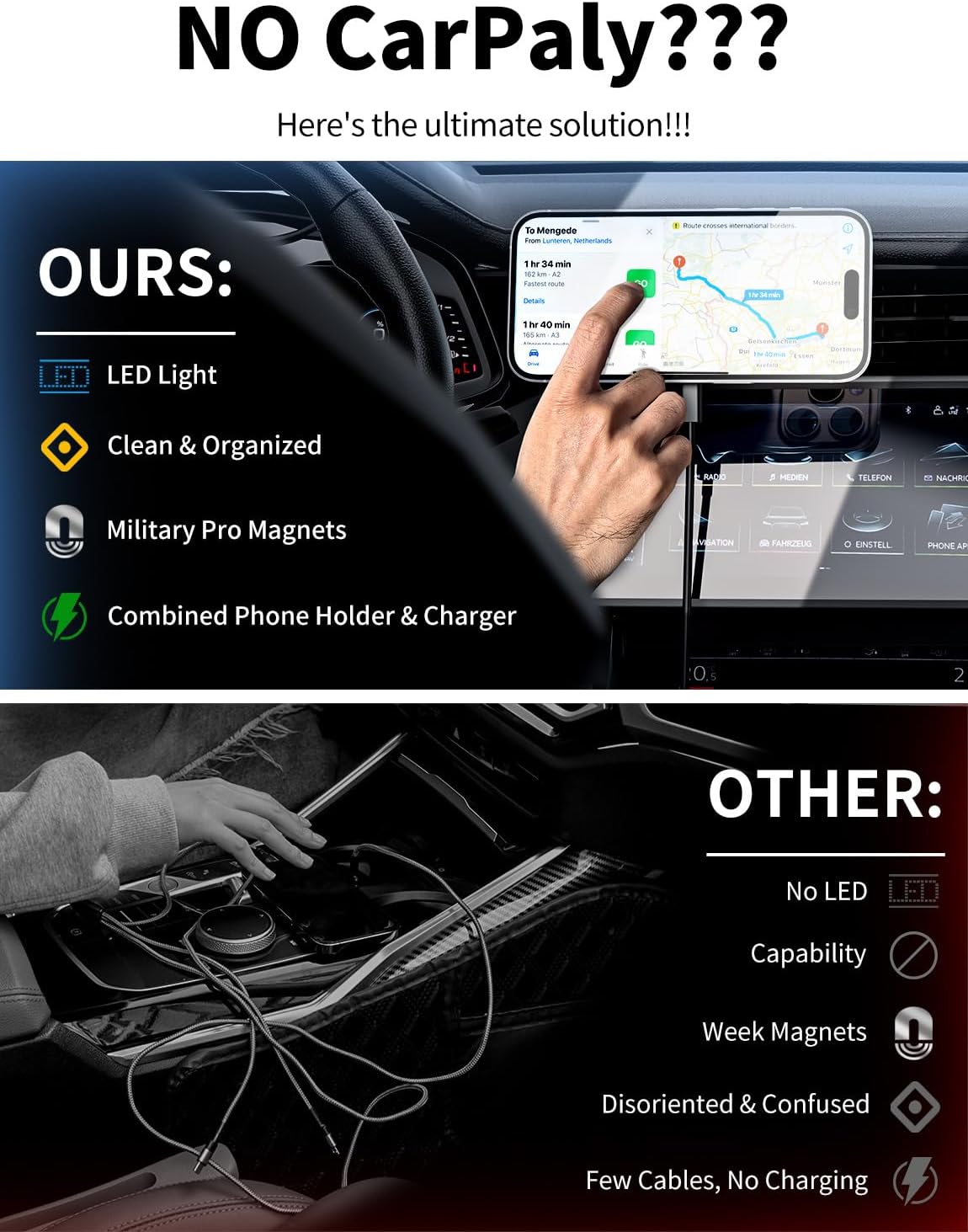 Thumbnail 4 de MagSafe Car Mount Charger 3‑in‑1 Wireless Car Charger