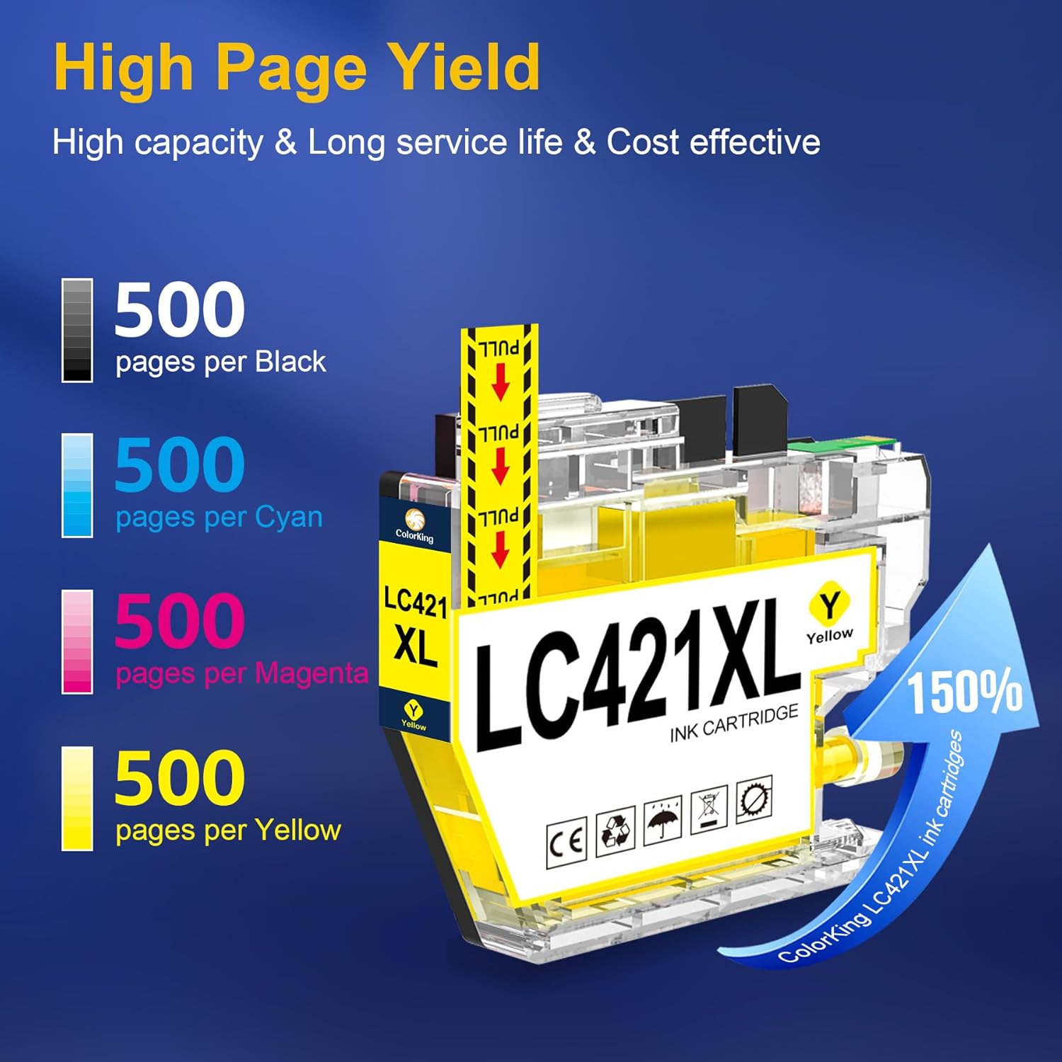 Thumbnail 2 de ColorKing LC421XL compatible ink cartridges (LC421/LC421XL) for Brother MFC/DCP printers